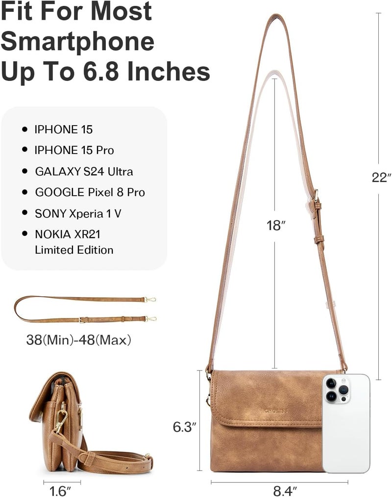 CHOLISS Small Crossbody Bags for Women, Vegan Leather Cell Phone Purse, Mini Travel Purse with Adjustable Strap Womens Gifts - Image 4